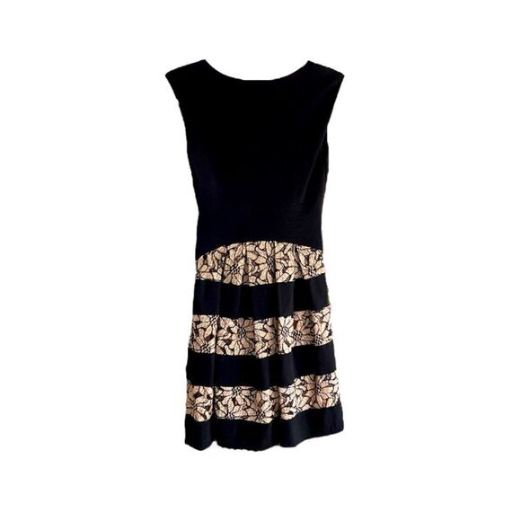 EVA FRANCO | Black/Tan Lace Cutout Cocktail Dress (2) - Picture 2 of 7